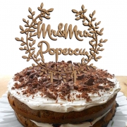  Cake topper Mr & Mrs + nume personalizat S